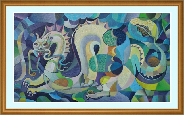Water Dragon, 70 x 40 cm, oil painting by Dobri Todorov Dobrev